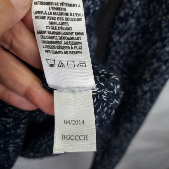 Brooklyn Calling Cardigan Men's M Grandpa Sweater Shawl Collar Blue White Fleck - Picture 12 of 15